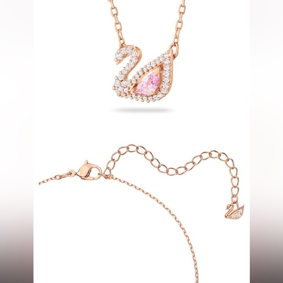 Swarovski Jewelry - Swarovski Dazzling Swan 18k rose gold plated necklace